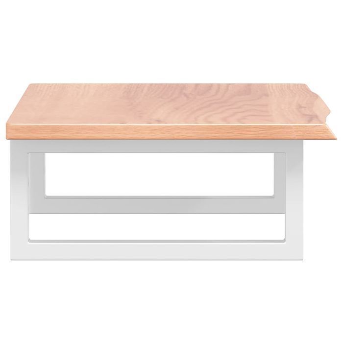 vidaXL Półka ścienna pod umywalkę, stal i lite drewno dębowe