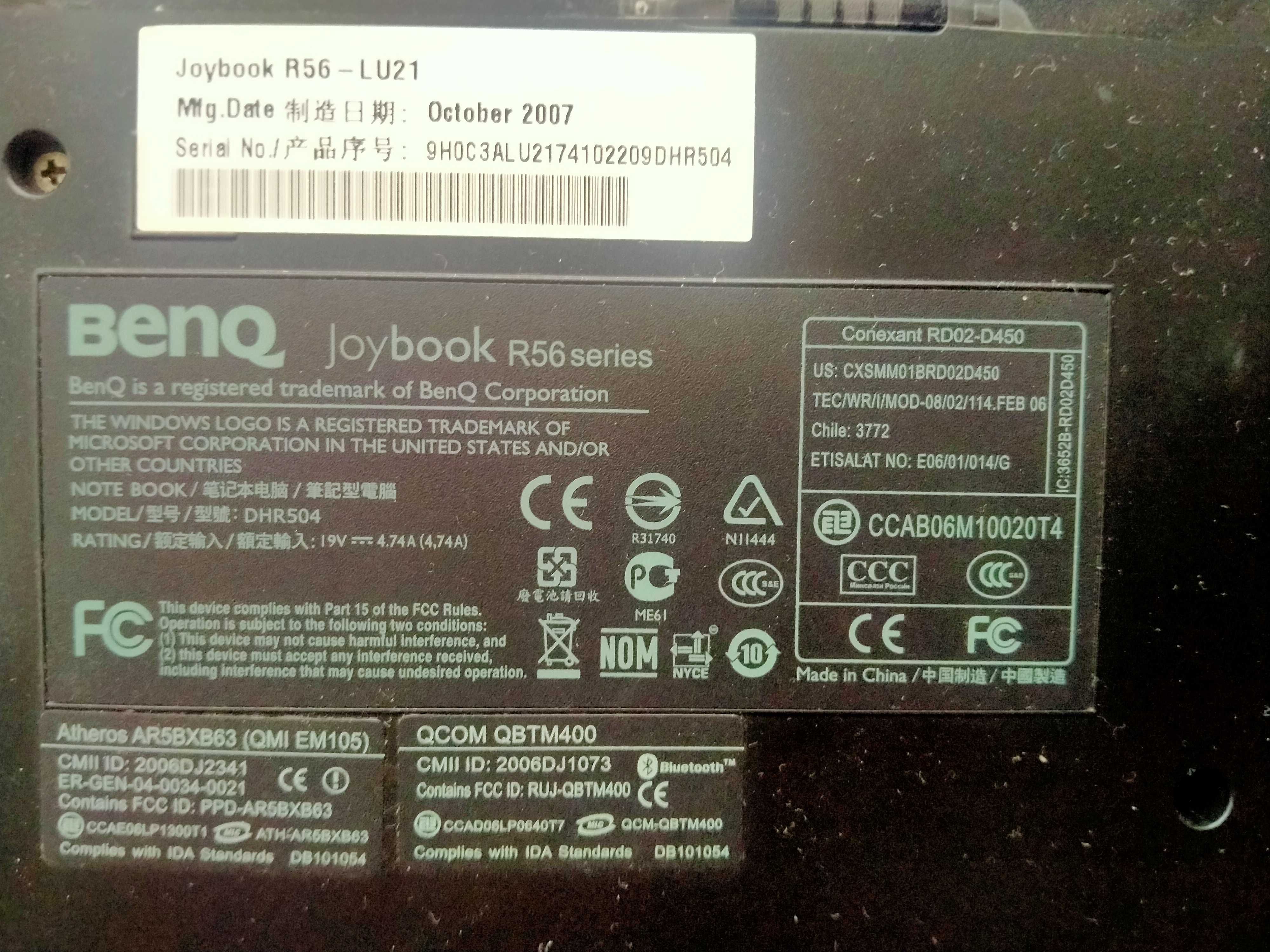 Ноутбук Benq Joybook R56-LU21