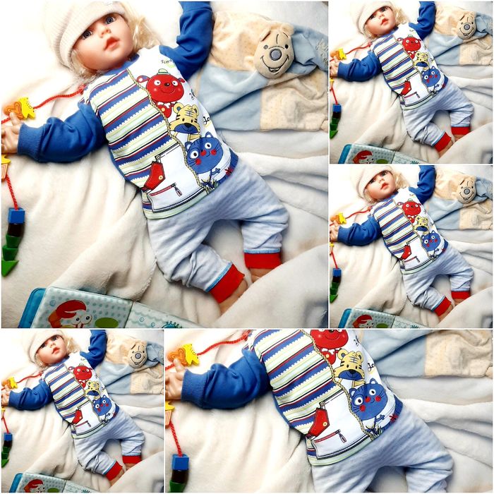 Mega paka roz 68 13 sztuk zestaw komplet chłopiec wyprawka spodnie blu