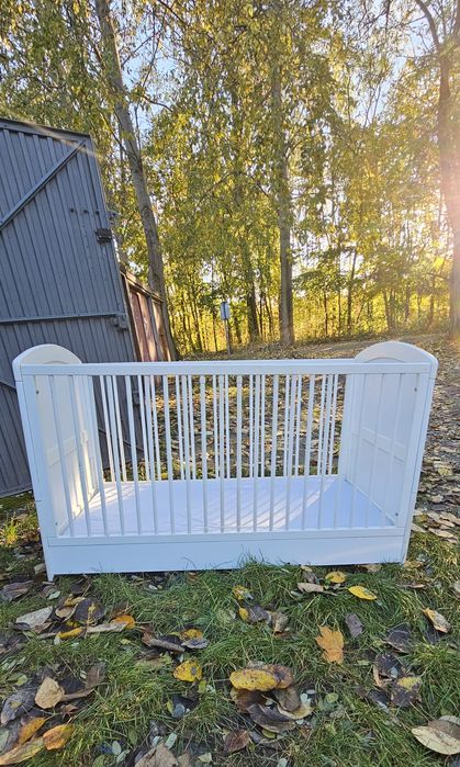 Łóżeczko dzięciece 2w1 tapczan Pinolino 70x140 materac lateksowy Hevea