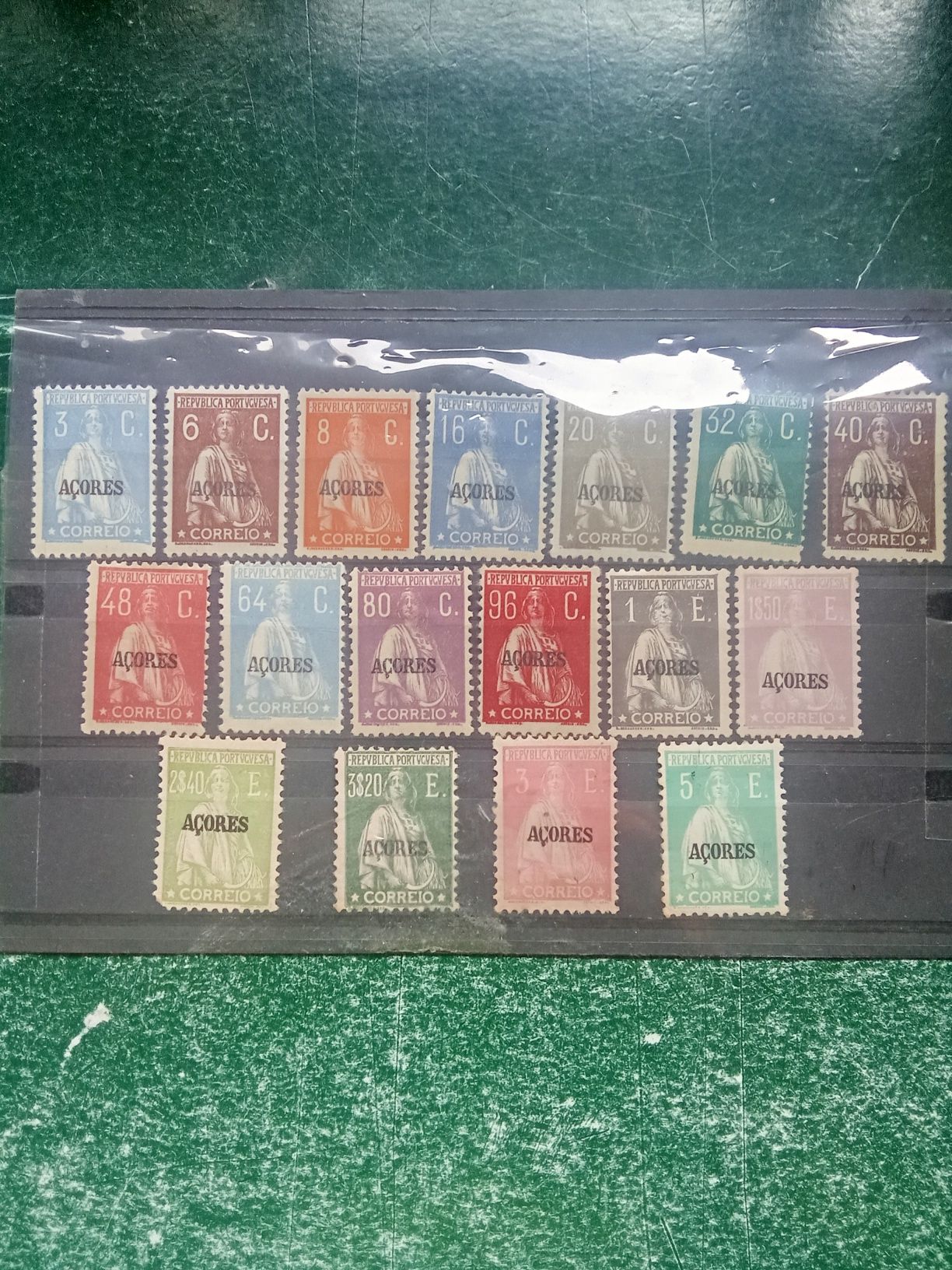 1923/24 Açores Série Céres Selos Do Continente Com Sobrecarga Açores M