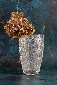 Szklany wazon H23-199 Huta Hortensja szkło prl karo stare vintage