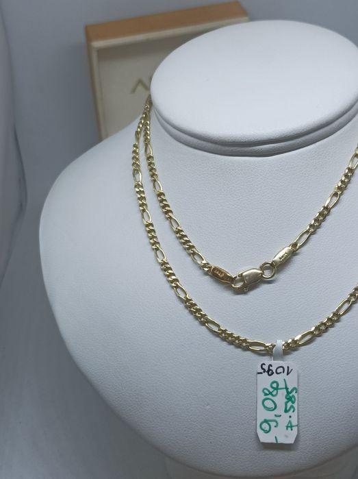 Złoty łańcuszek splot Figaro złoto 585 długość 50cm