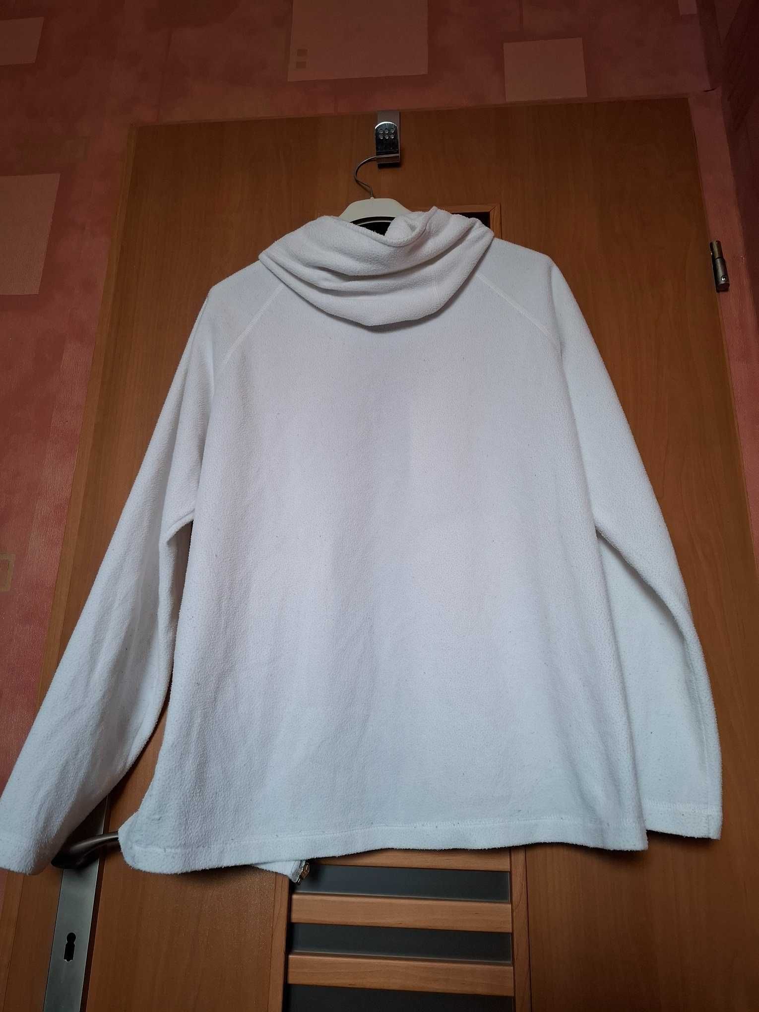 Bluza biała z kapturem na zamek żakiet polar rozmiar L