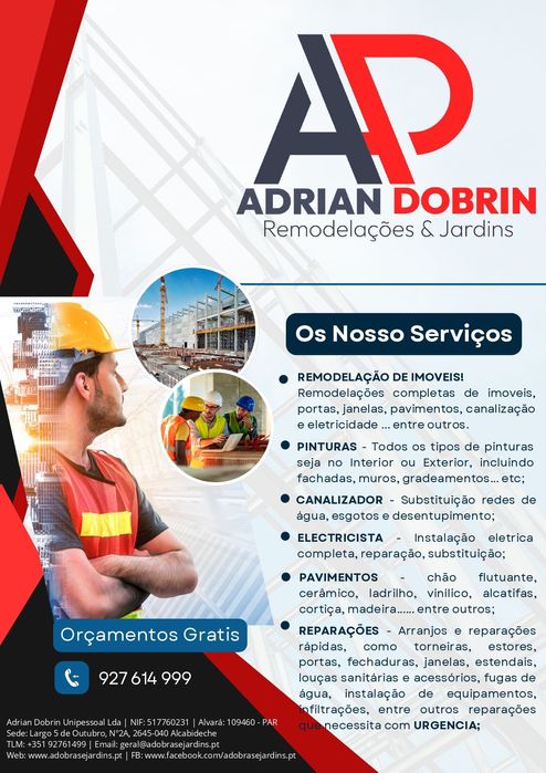 Execução de Obras, Remodelações e Manutenção