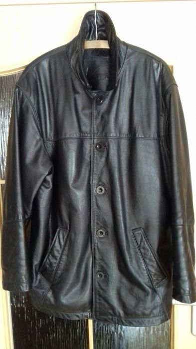 Kurtka skórzana męska czarna