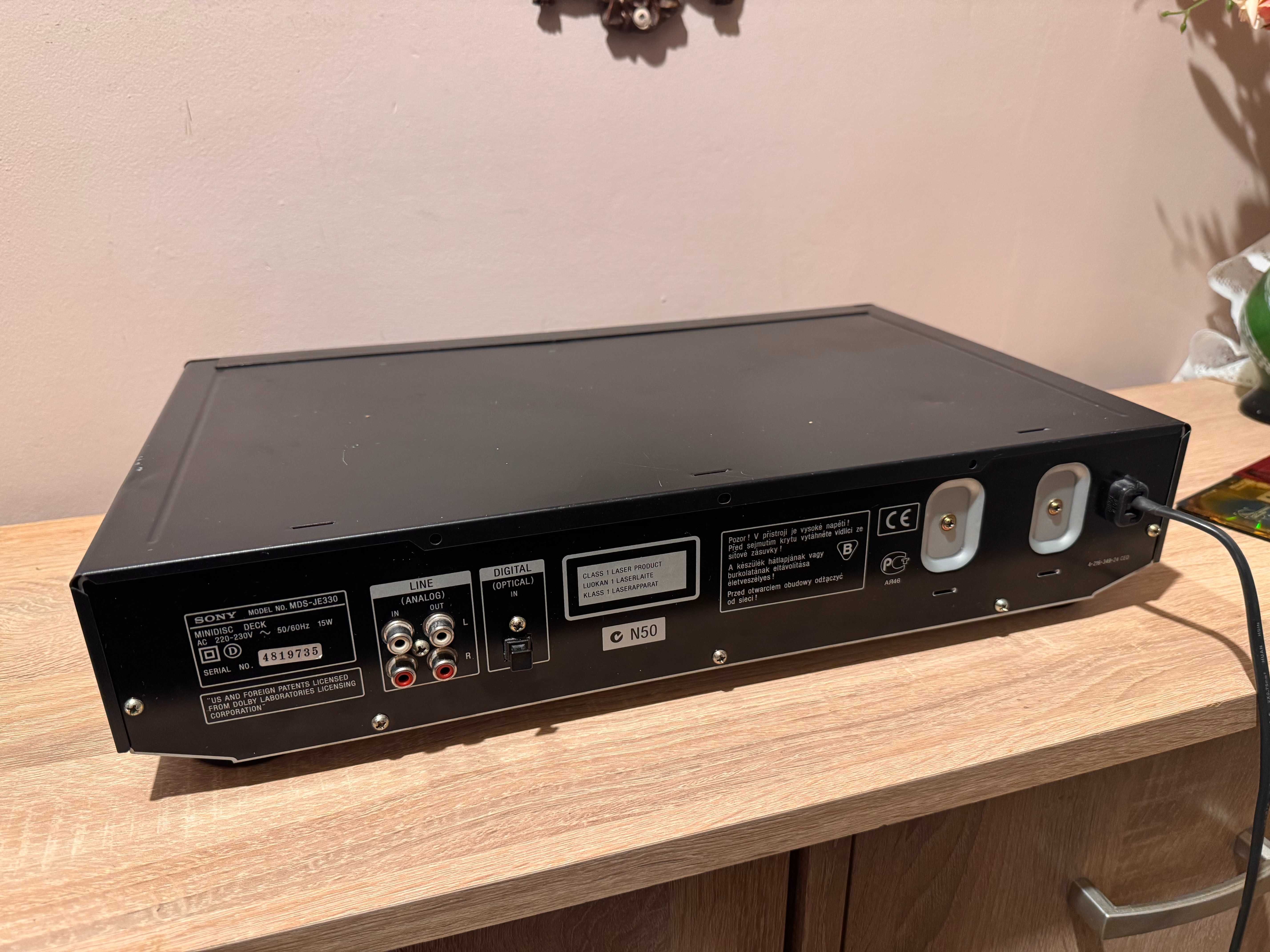 Mini Disc Sony MDS-JE330 z opcją nagrywania
