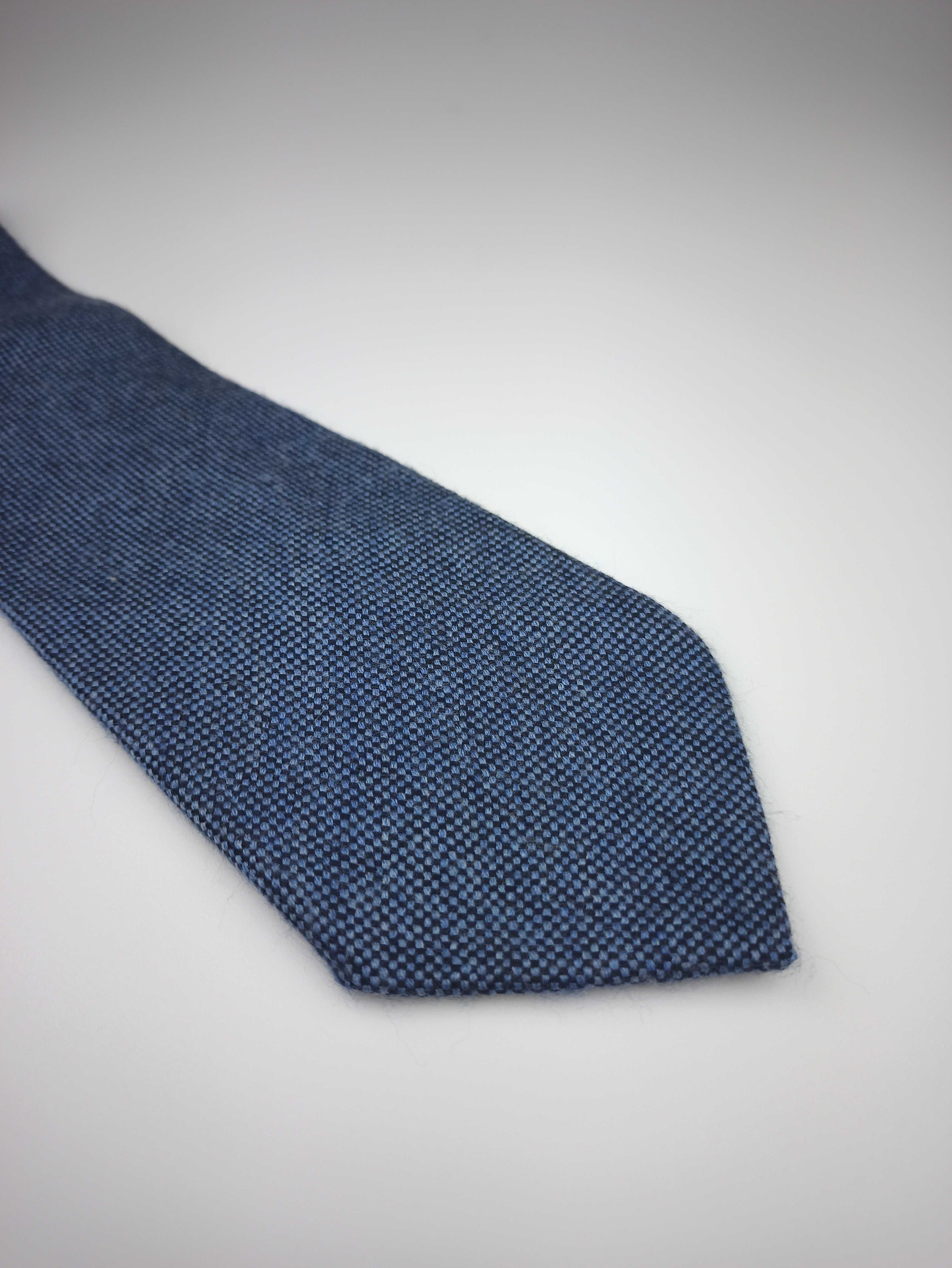 Andrew's Ties niebieski wełniany krawat gładki wel02