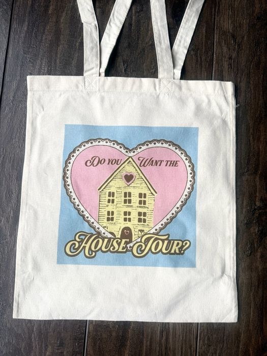 Torba tote bag sabrina carpenter beige black cotton bawelna