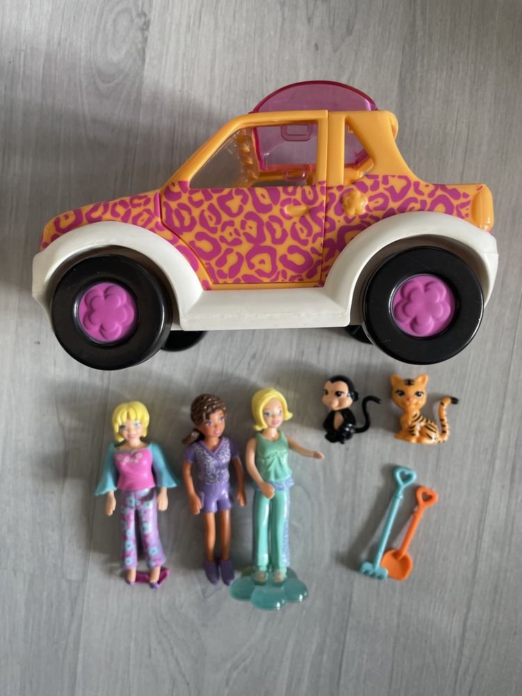 Zestaw Polly Pocket safari auto samochód jeep laleczki