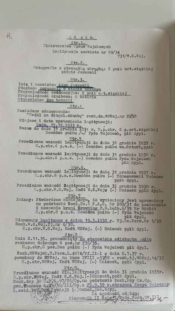 Dokumenty wojskowe PRL – książeczki + życiorys oficera/generała