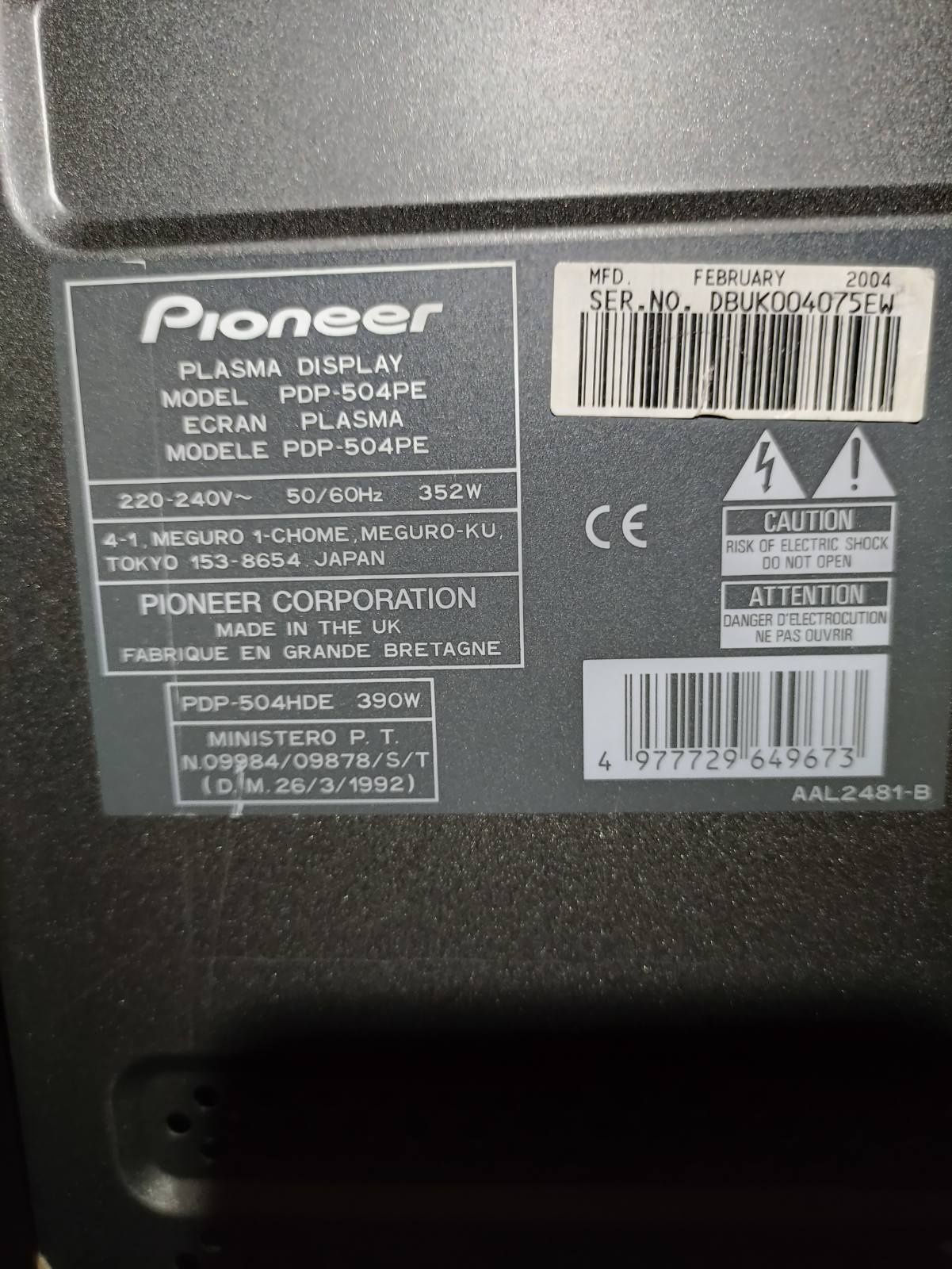 Телевизор Pioneer PDP-504PE 50 дюймов