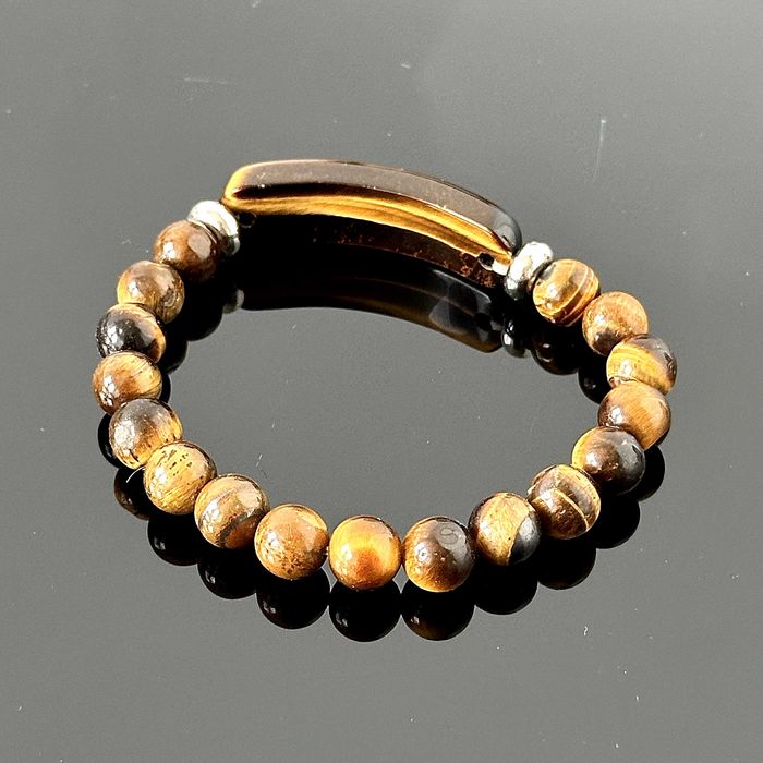 Bransoletka srebra z naturalnego Tygrysiego Oka z ok. 1980 roku