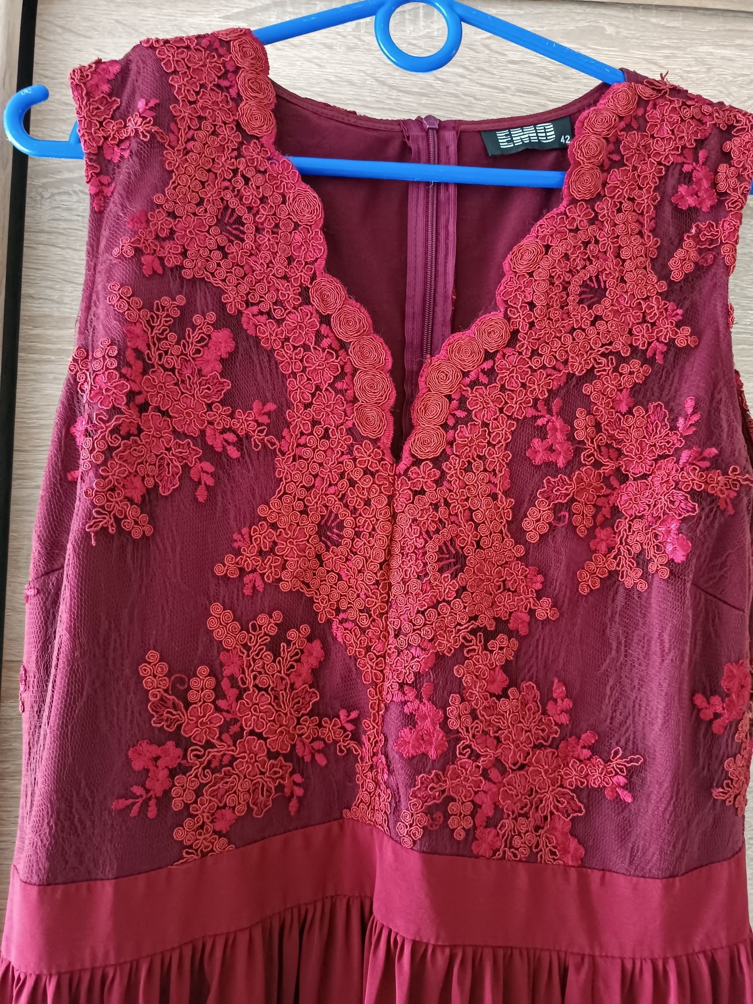 Sukienka emo juliette 42 bordowa maxi