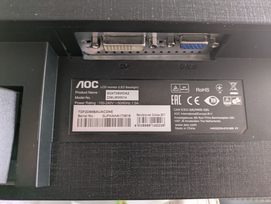 Monitor AOC M2470SWDA2 24" 1920x1080px
