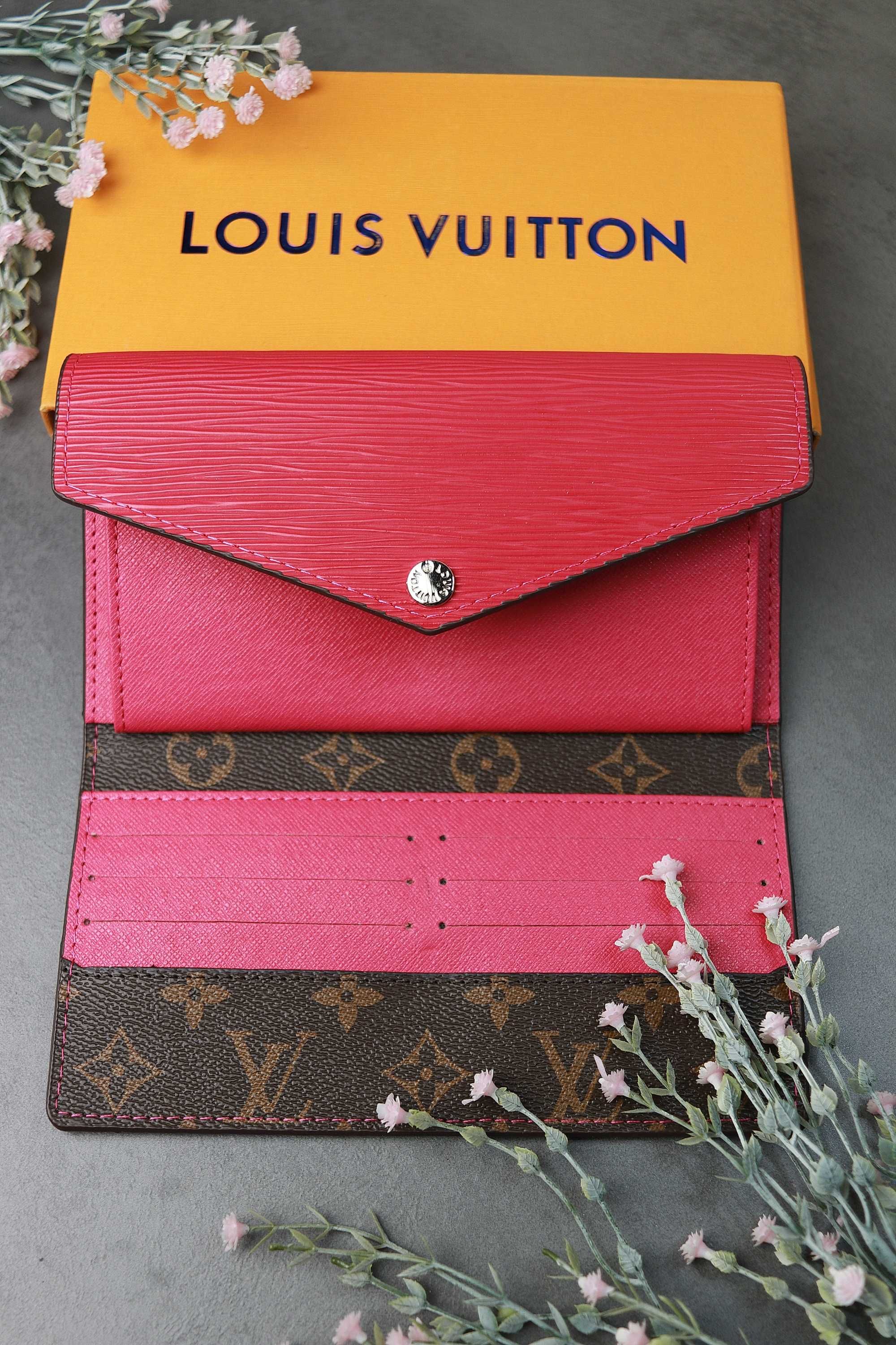 Кошелек Louis Vuitton Луи Витон женский коричневый большой ЛЮКС класс