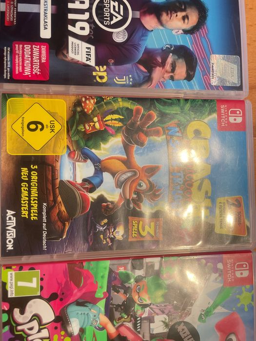 Gry na Switch FIFA 19 ,Splatoon 2 , Crash 3