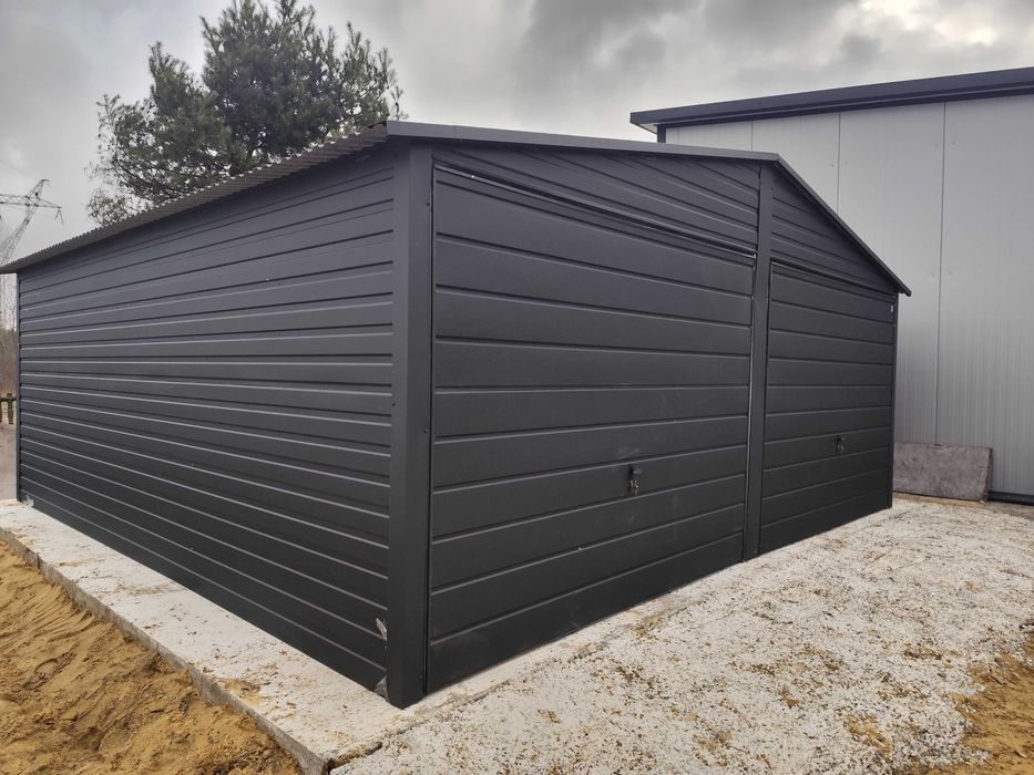 Garaż blaszany 6x5 spad do tyłu OKAZJA ! Konstrukcja OCYNK