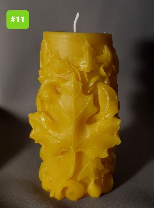 Свічка декоративна з бджолиного воску #11