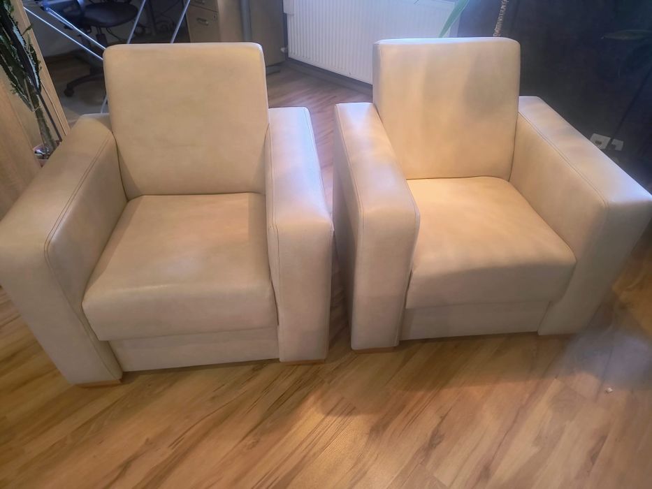 Dwa fotele skóra ekologiczna
