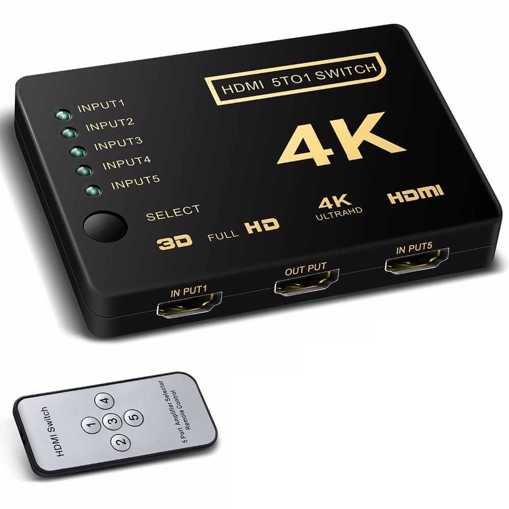 Переключатель HDMI 5 портов 4K Новый