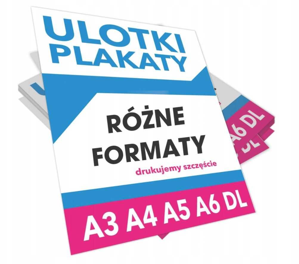 Reklama ULOTKI Wizytówki 135g - A4 250, A5 500, DL 750, A6 1000 szt.