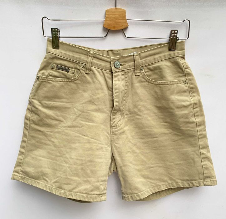 Spodenki Beżowe Calvin Klein CK Beż Dzinsowe XS 34 Wyższy Stan