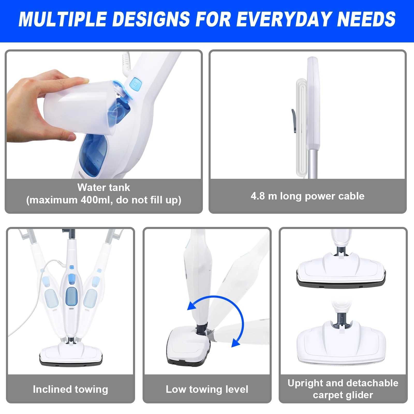 Mop Parowy 1500W – MEEGA Szybkie i Dokładne Czyszczenie!!