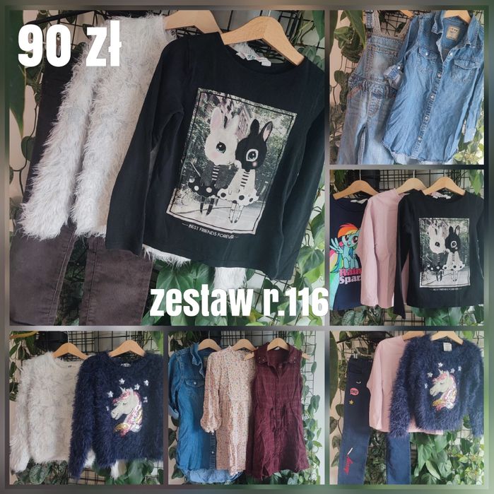 Super paki ubrań dla dziewczynki r.104-146