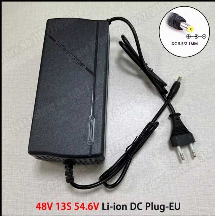 Zasilacz Ładowarka DC 5,5x2,1mm 54,6v 5A 3A 2A 48v 13s rower hulajnoga