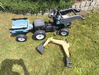 Traktor XXL na pedały jeździk, przyczepa koparka