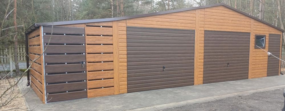 Garaż 12x6m, nowoczesny wygląd, profil zamknięty ocynkowany,