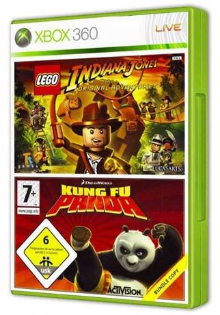 2 gry LEGO Indiana Jones + Kung Fu Panda Xbox 360 * Video-Play