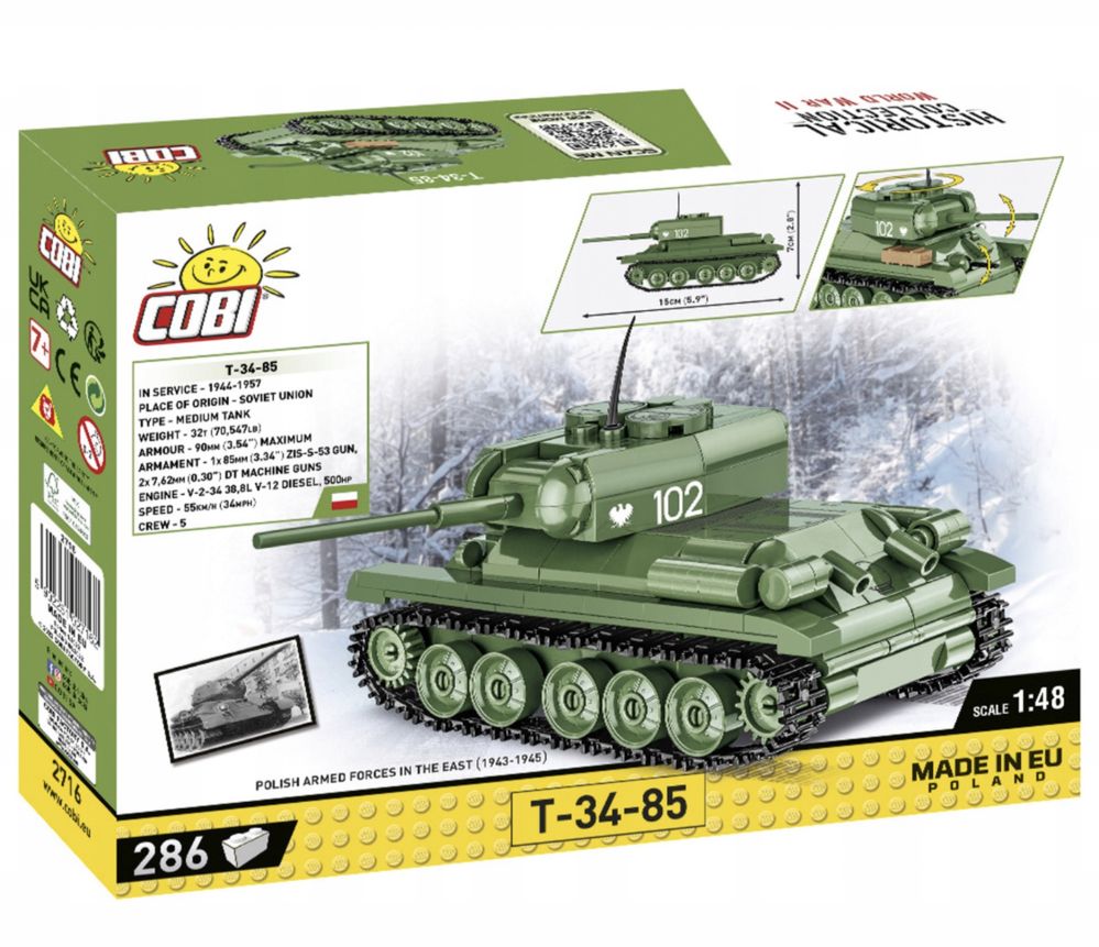 Klocki Cobi czołg 2716 WWII T-34-85