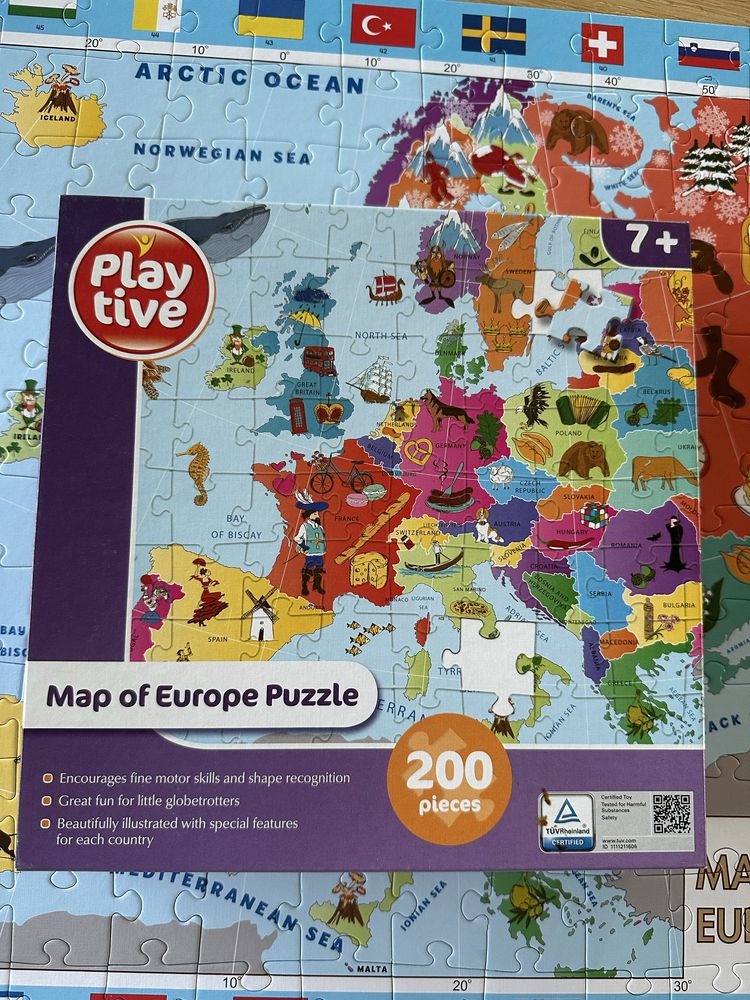 Puzzle Map of Europe 200 pieces Play Tive