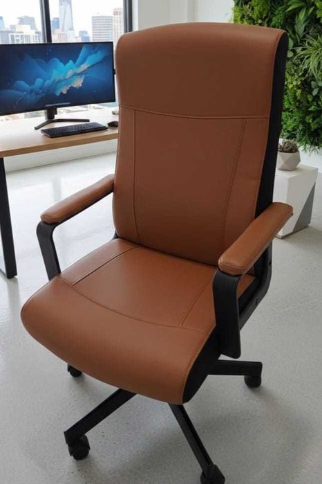 Cadeira de Escritório Executiva de Alto Conforto (Castanho/Caramelo):