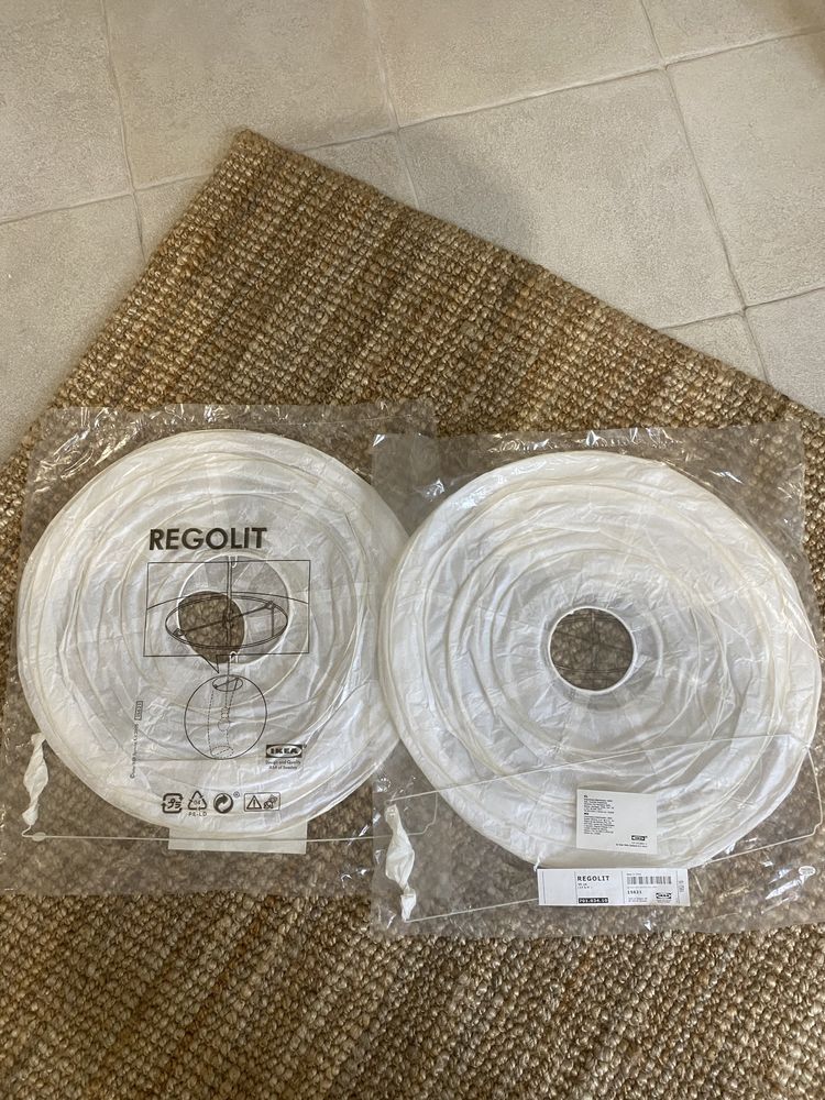 REGOLIT / HEMMA Candeeiro suspenso, branco, 45 cm pack 2