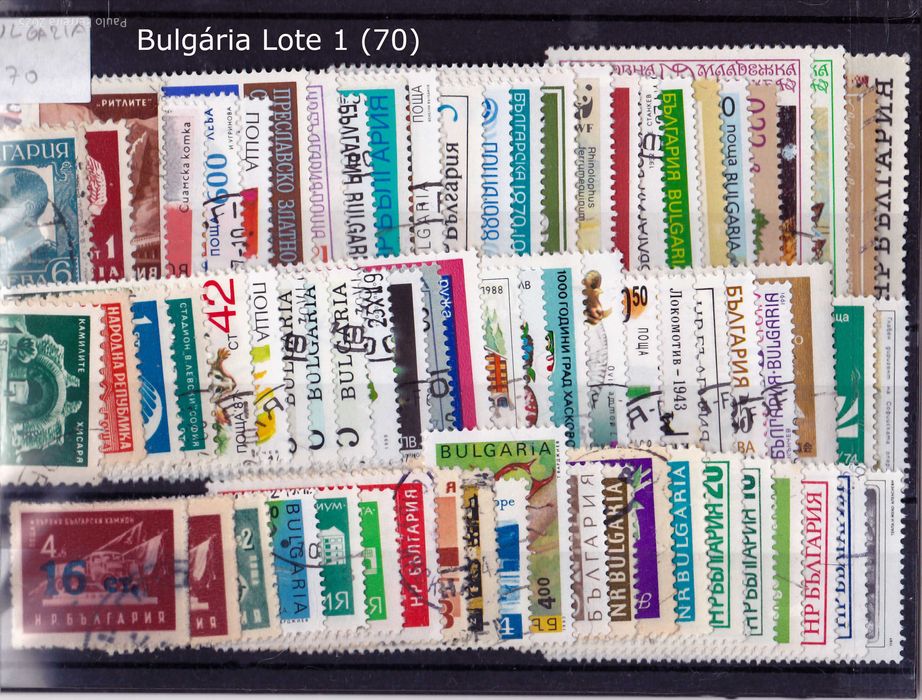 Lote com 70 selos da Bulgária