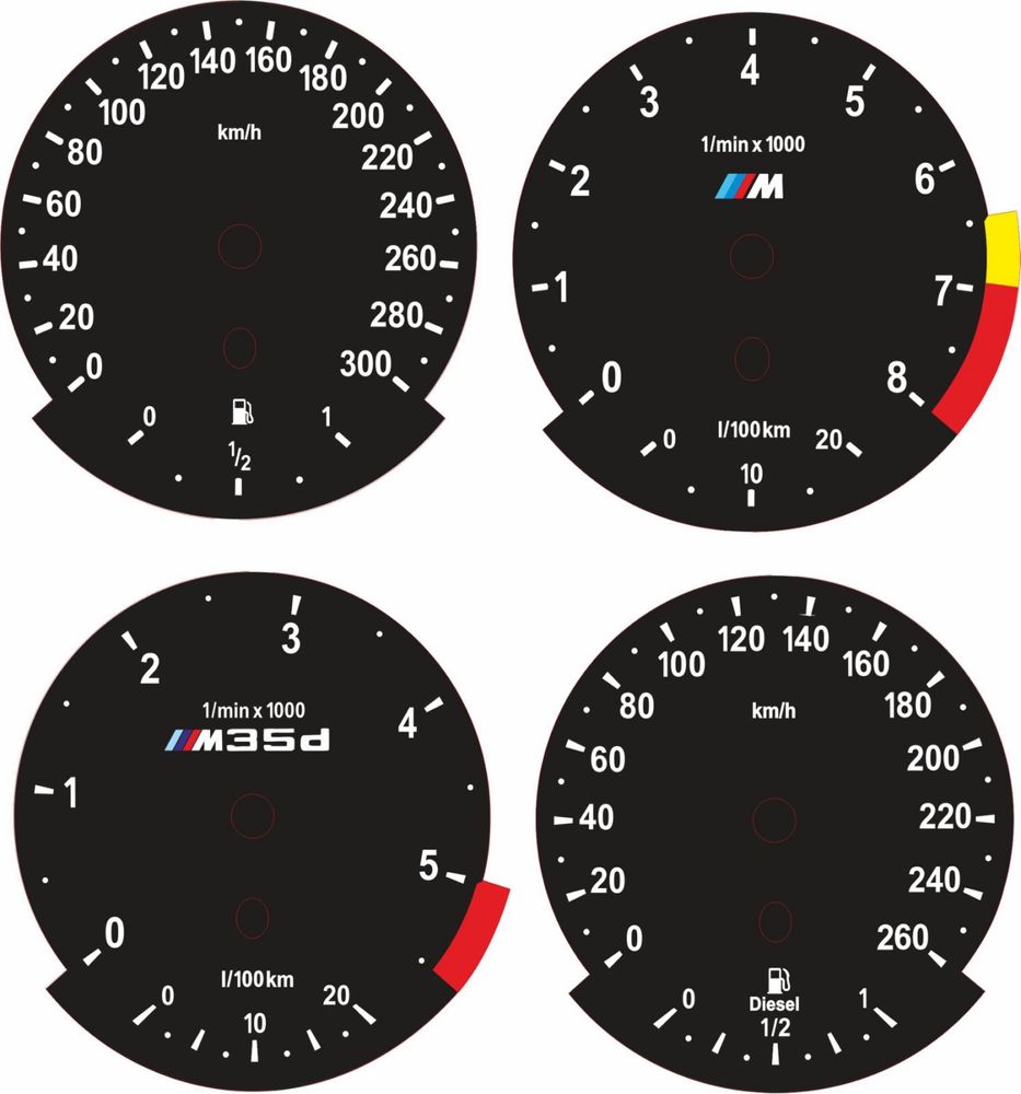 Бмв е 53/60/70/90) F 01/07/10/15/30/шкалы приборов Европа