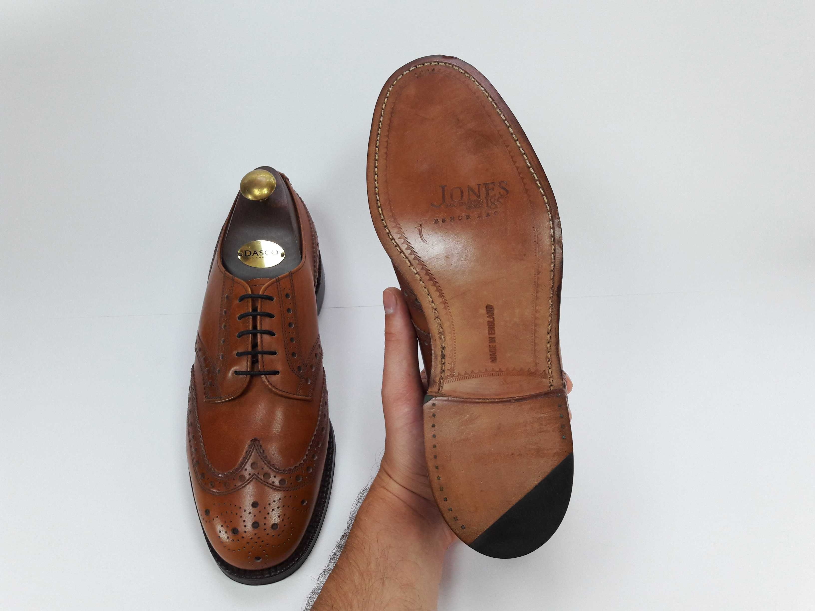 Jones Made in England кожаные туфли броги туфлі 41 42 26.5-27 см