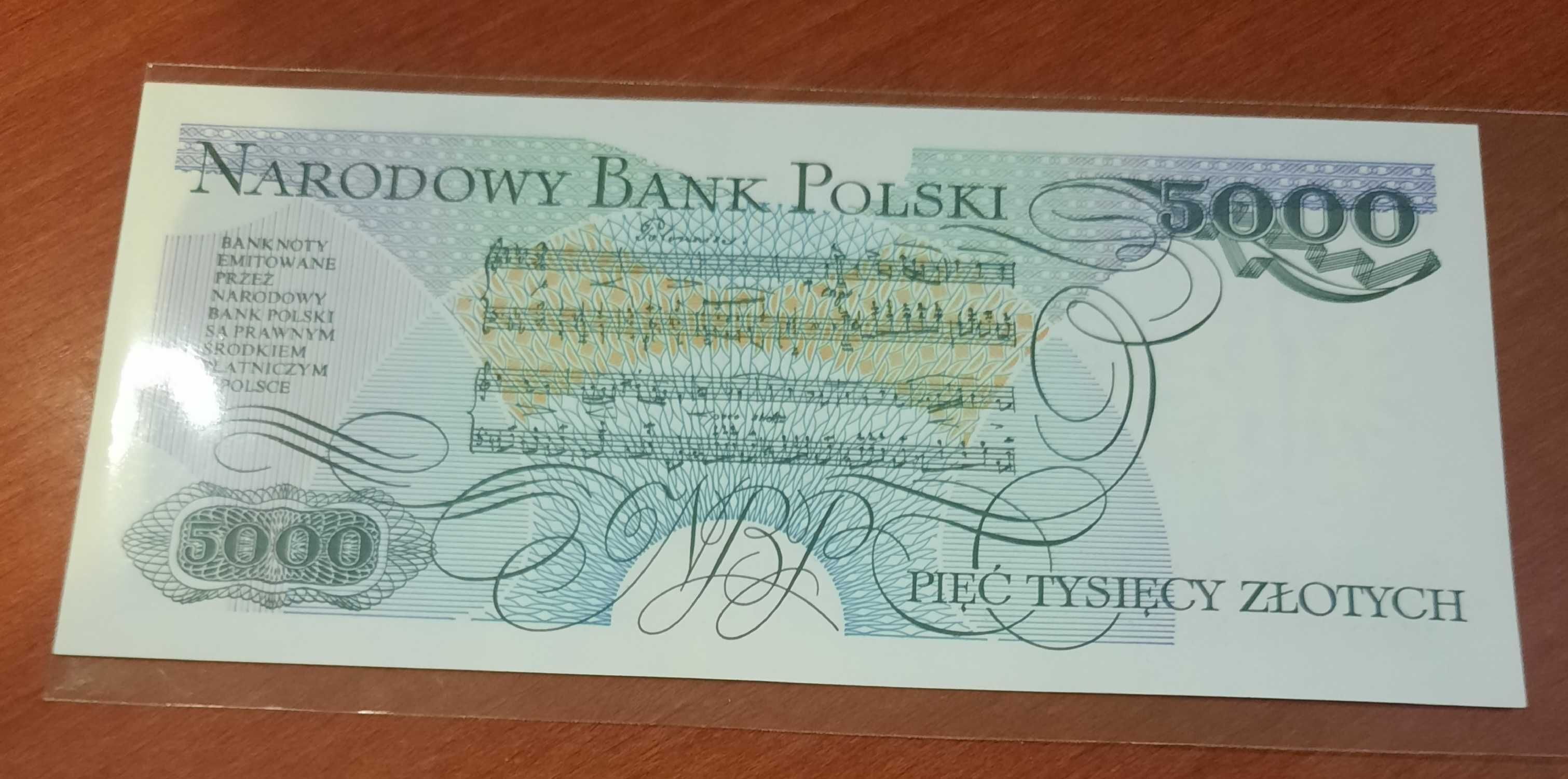 Banknot 5000 zł UNC seria DP rok 1982 polecam