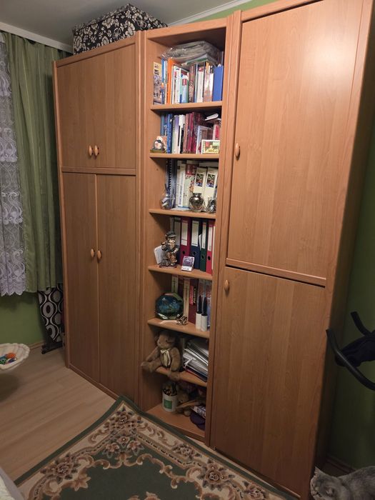 Duży Regał Modułowy/Biblioteka 3w1 z Szafą i Bieliźniarką – Idealny na