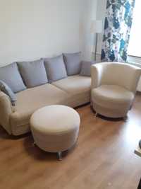 Sofa pufa fotel komplet
