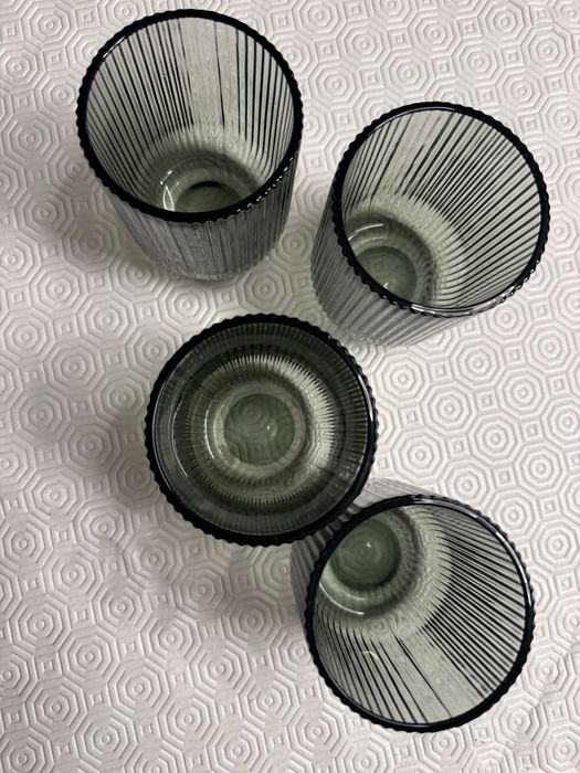 12 Copos de água Riscas verdes 27cl novos