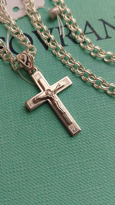 Бисмарк без чернения 45-50-55 см крепкая 5 мм серебряная цепочка.