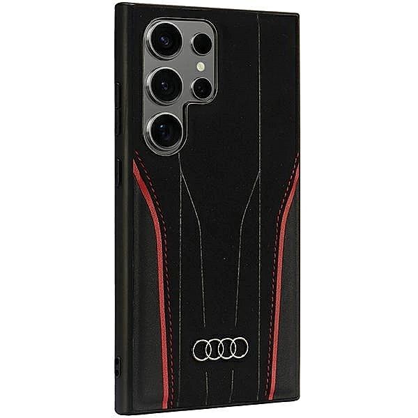 Audi Genuine Leather MagSafe S24 Ultra S928 czarno-czerwony/black-red