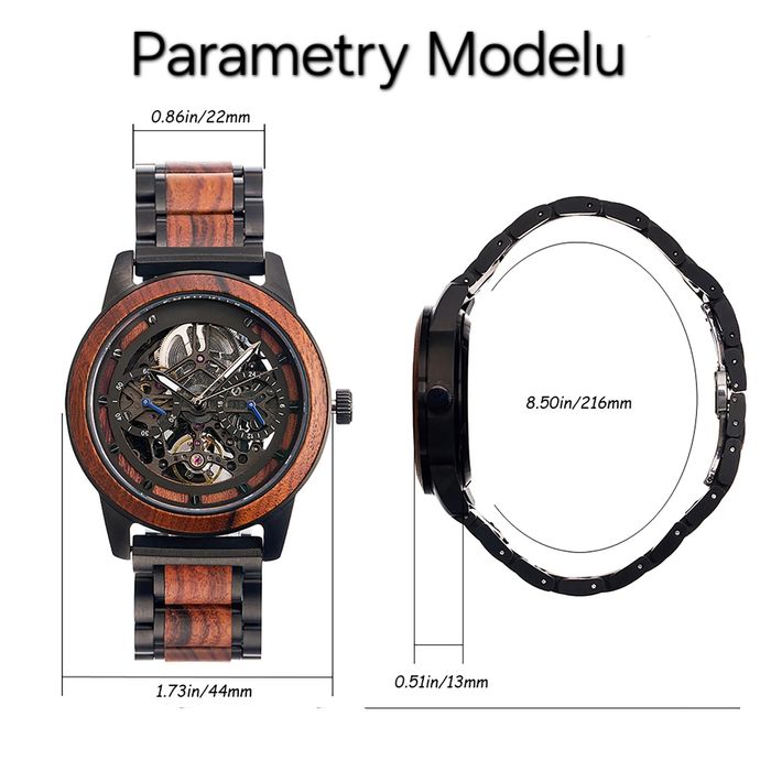 Wildclock Inverness, Drewniany zegarek mechaniczny z grawerem w cenie