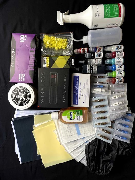 Bezprzewodowa maszynka do tatuażu Equiliser + zestaw akcesoriów