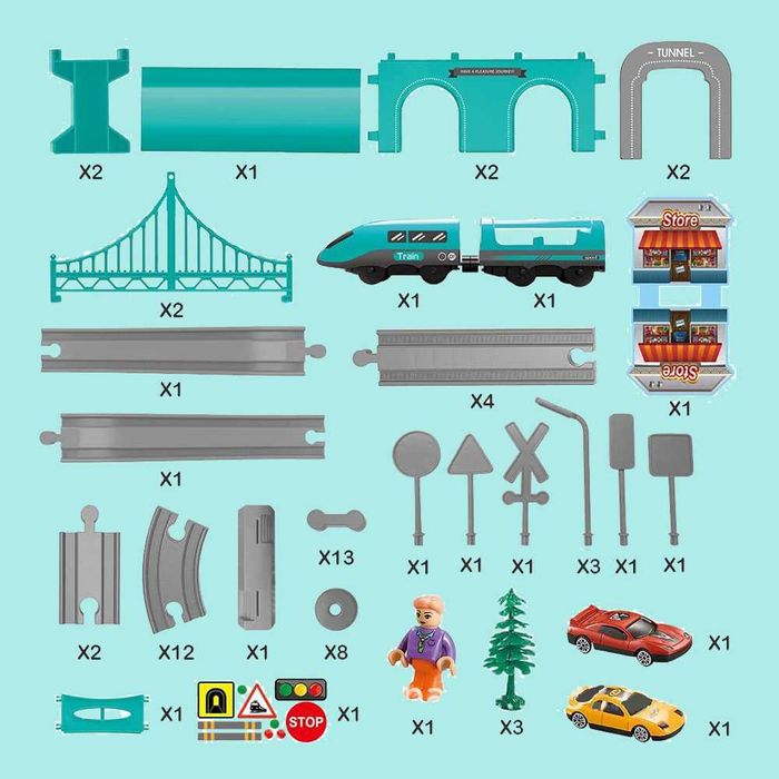 Іграшкова дитяча залізна дорога потяг поїзд паровоз залізниця електрич