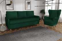 Zestaw komplet wypoczynkowy kanapa Milano, fotel Uszak. Wersalka, sofa